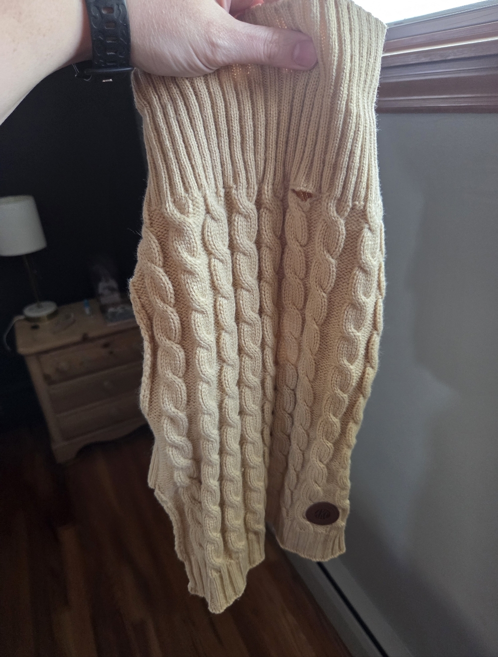 Cable Knit Pet Sweater Vest - Cream